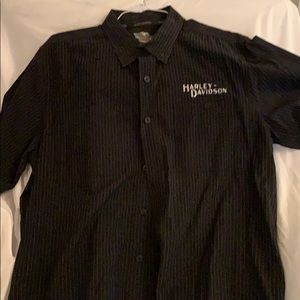 Black silver stripe HD garage shirt. XL